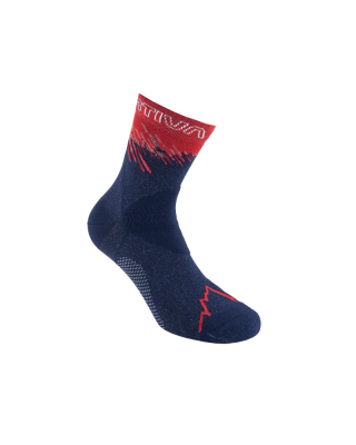 Women's socks LA SPORTIVA Ultra running socks Deap sea/Cherry tomato